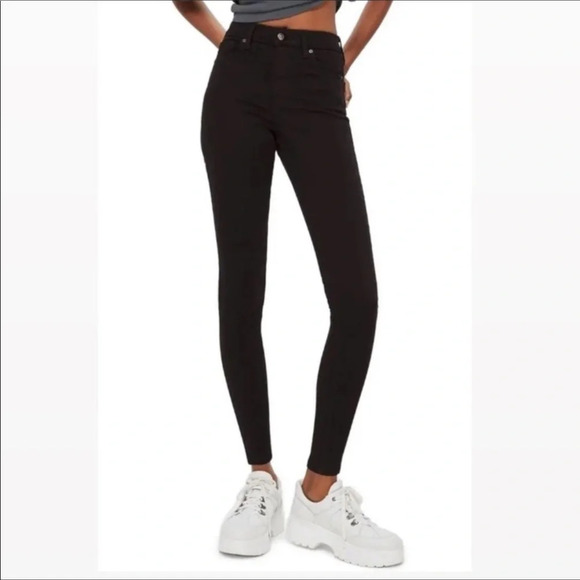 TopShop Black Jamie High Waisted Jeans Women’s Size 24X32 NWT - Picture 2 of 7